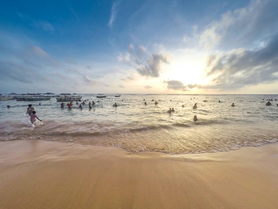Step right outside the garden for a swim