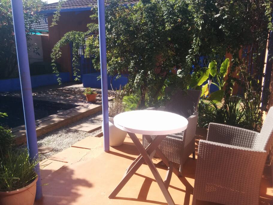 Private patio and the pool!