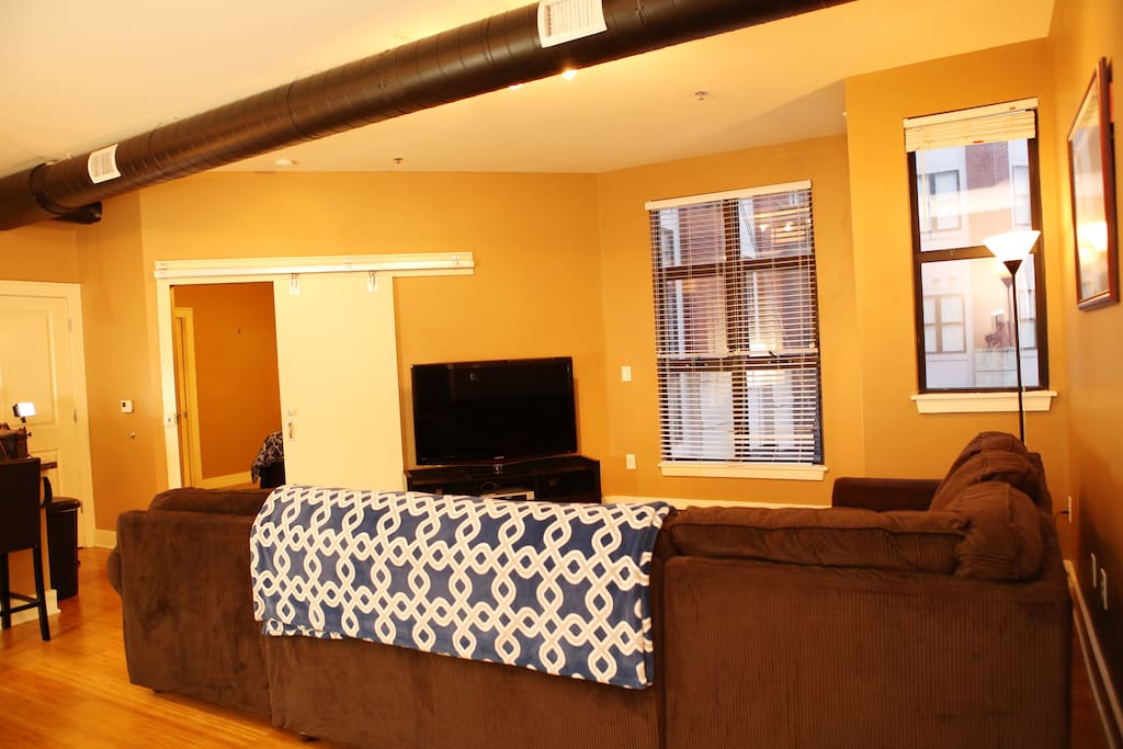 Living room area with open floor plan.