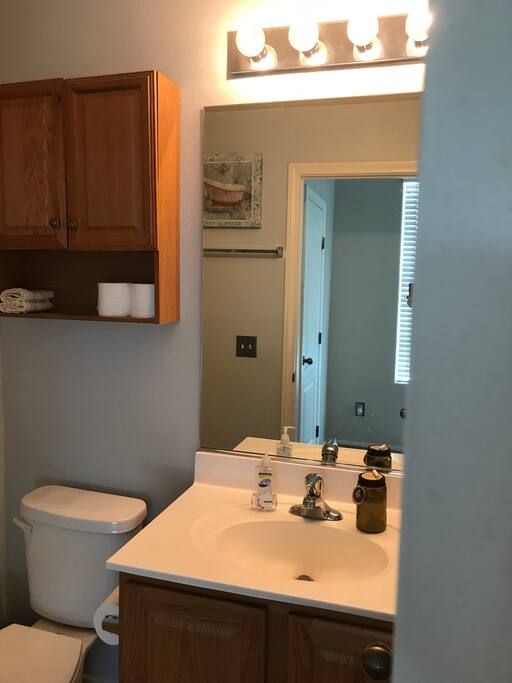Private full bathroom fully stocked