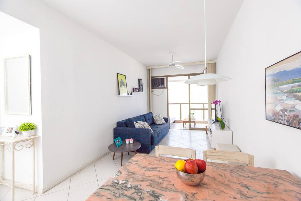 Dining Room with convertible sofa for 2 people.