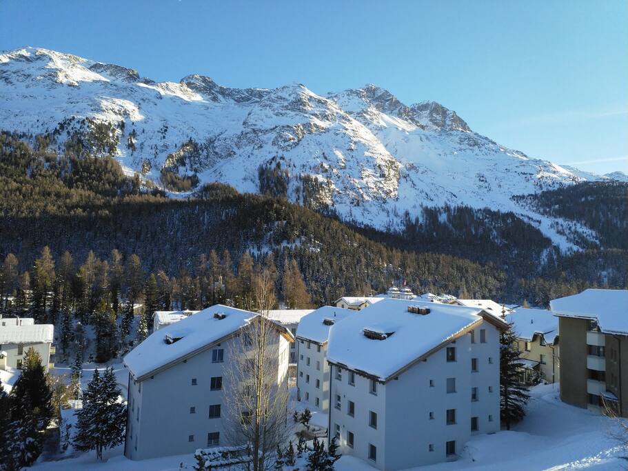 Aussicht auf den Rosatsch vom Balkon aus