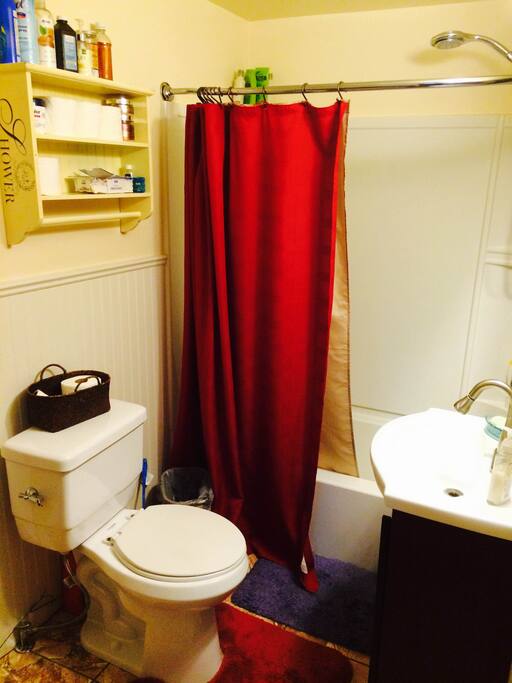 Full bath is shared with one other room