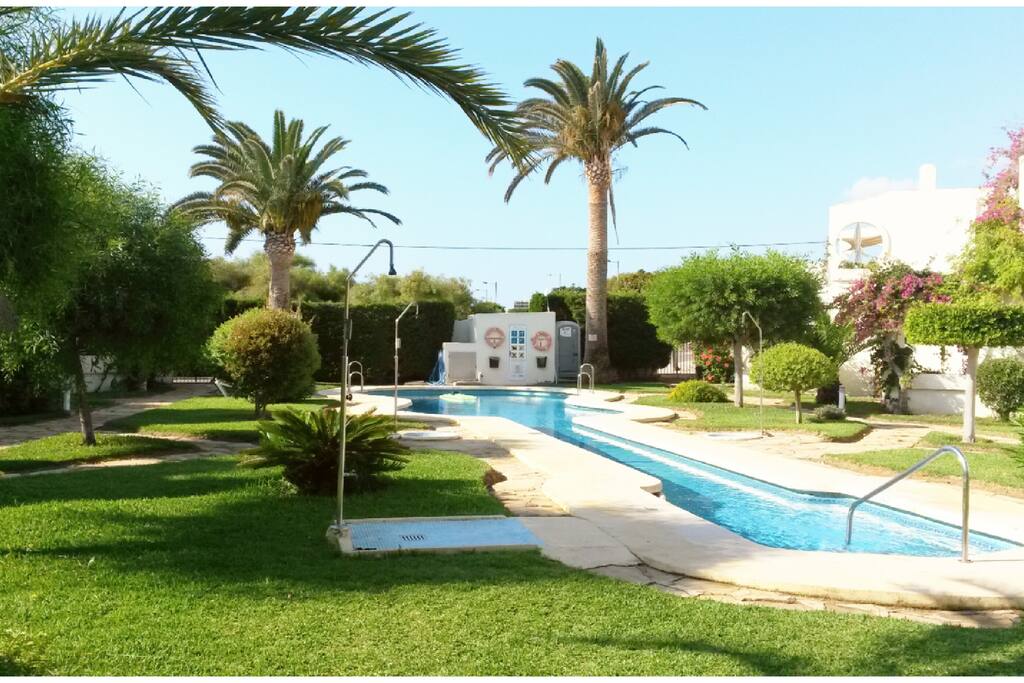 Jardín y piscina de la urbanización // Garden & swimming pool