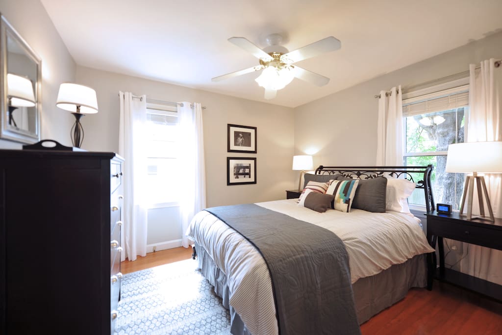 The master bedroom is spacious and has plenty of natural light.