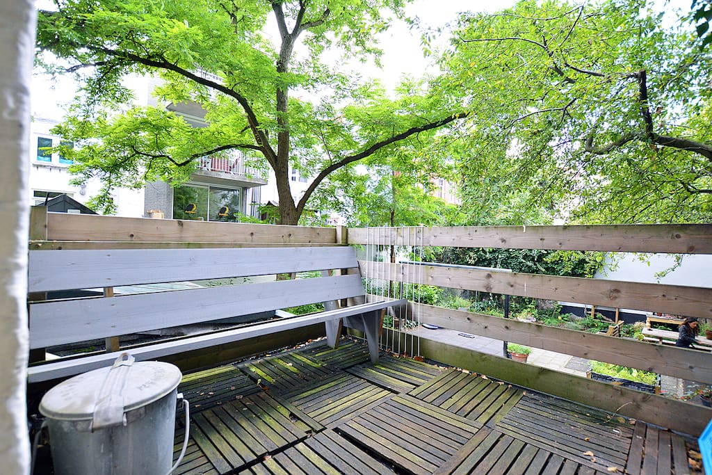 The terrace is a lovely place to sit back and relax after strolling through Amsterdam.