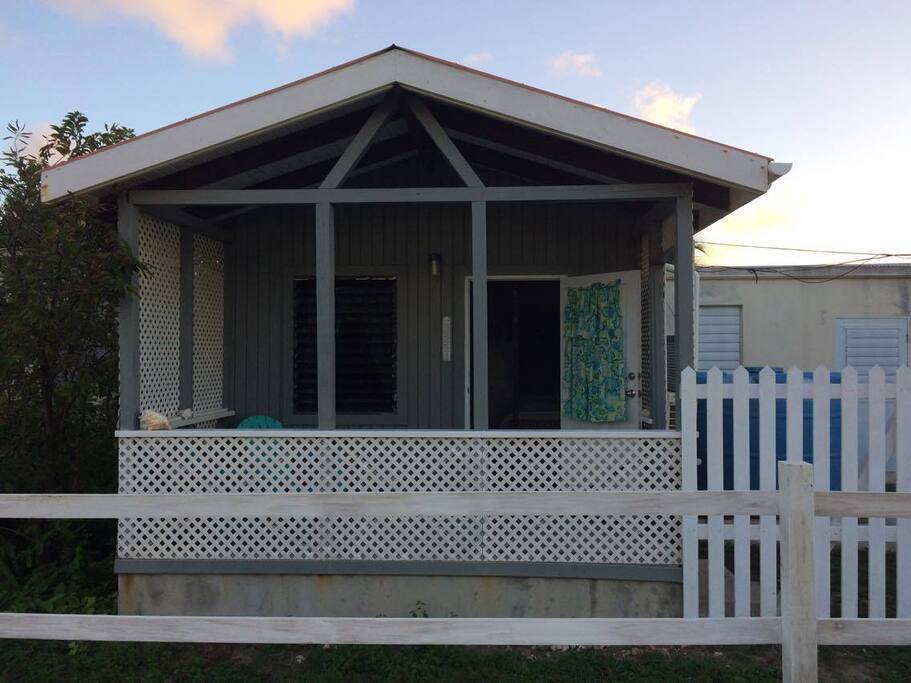 Front View of the House--all windows are screened in! Including the doors!