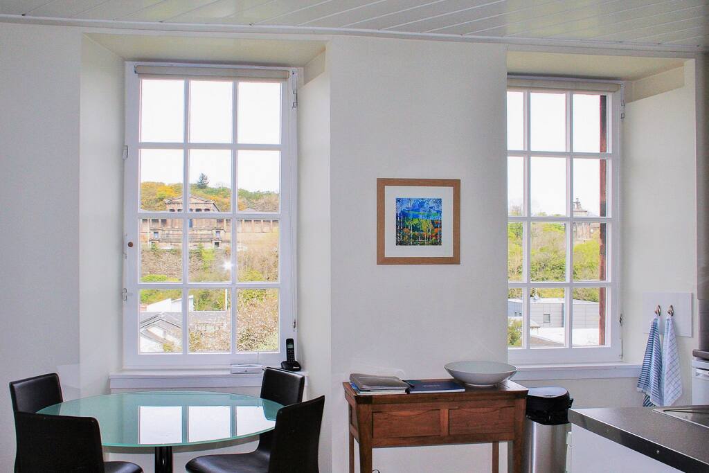 Living room with view of Calton Hill
