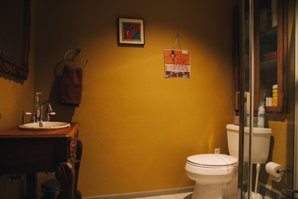 Standup shower - extra tall toilet