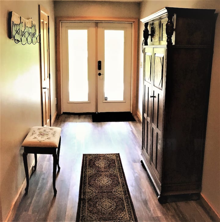 Wide hallway with natural lighting