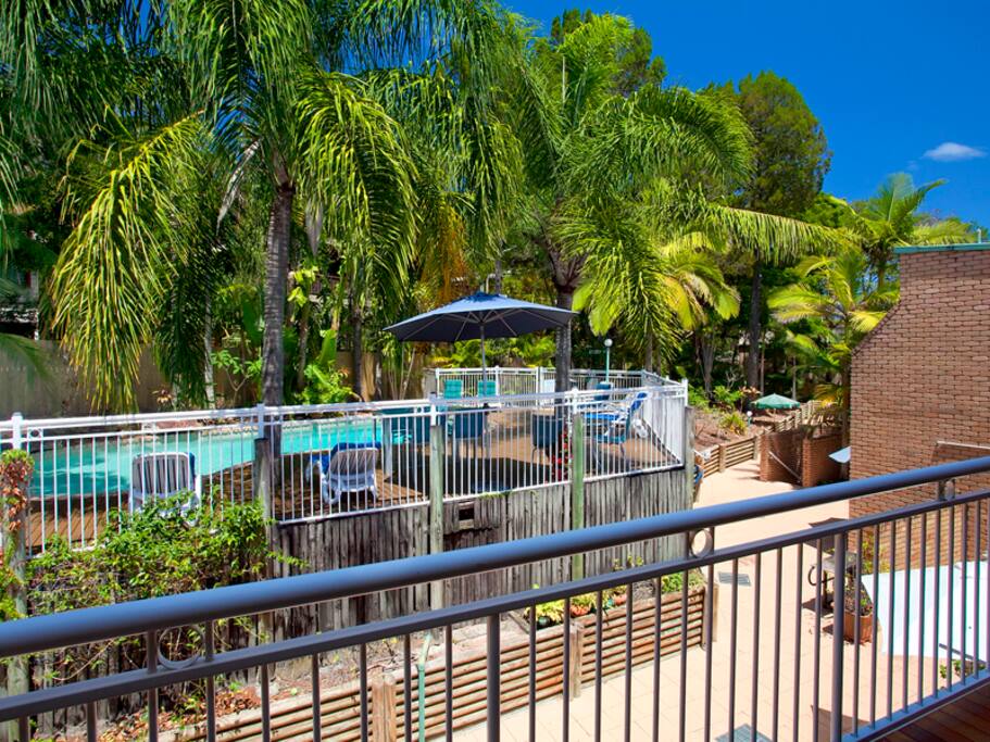 BALCONY OVER POOL VIEW