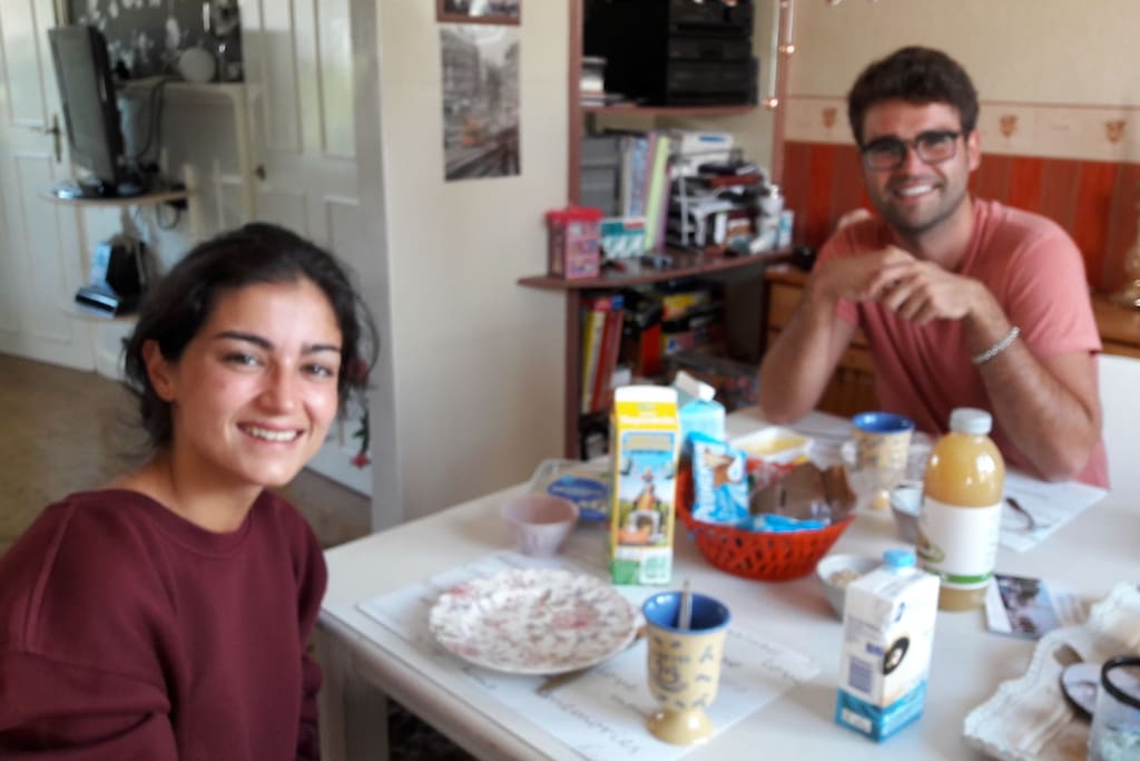 spanish guest by breakfast downstairs lovely people
