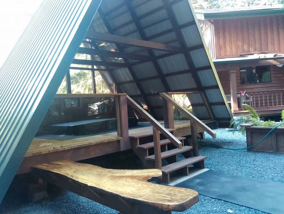 The HOT TUB HOUSE! Brand New 7 person hot tub with LED lighting. ONE OF A KIND!!