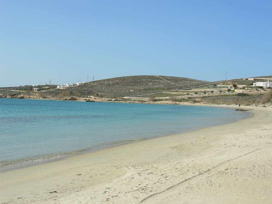 The beach of Krios, 15meters away.