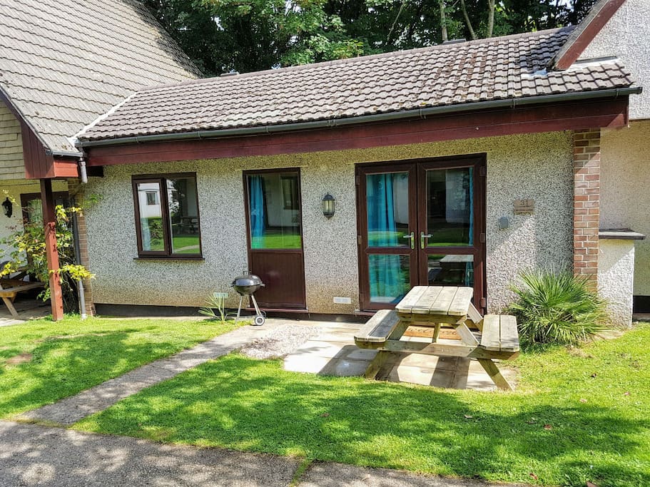 Sunny outside patio, perfect for BBQs and alfresco dining
