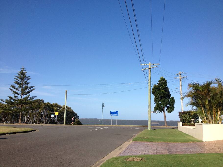 From the front yard - that is the waterfront right there!