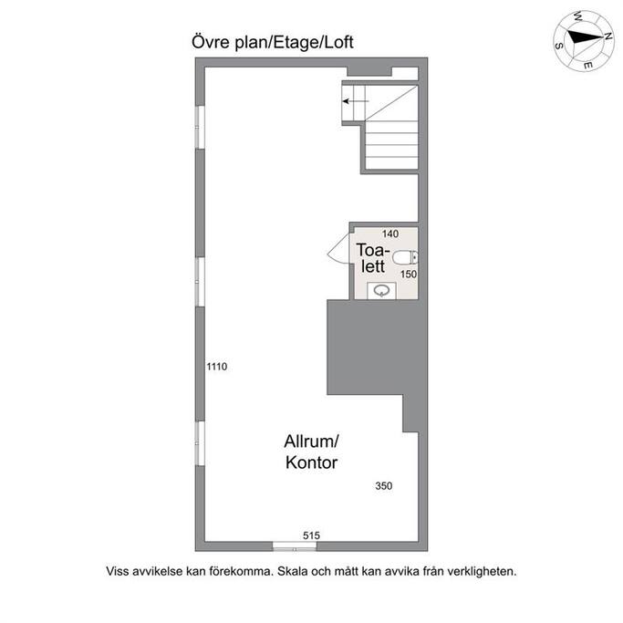 Stor övervåning med egen toalett