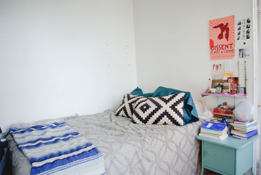 The bed.