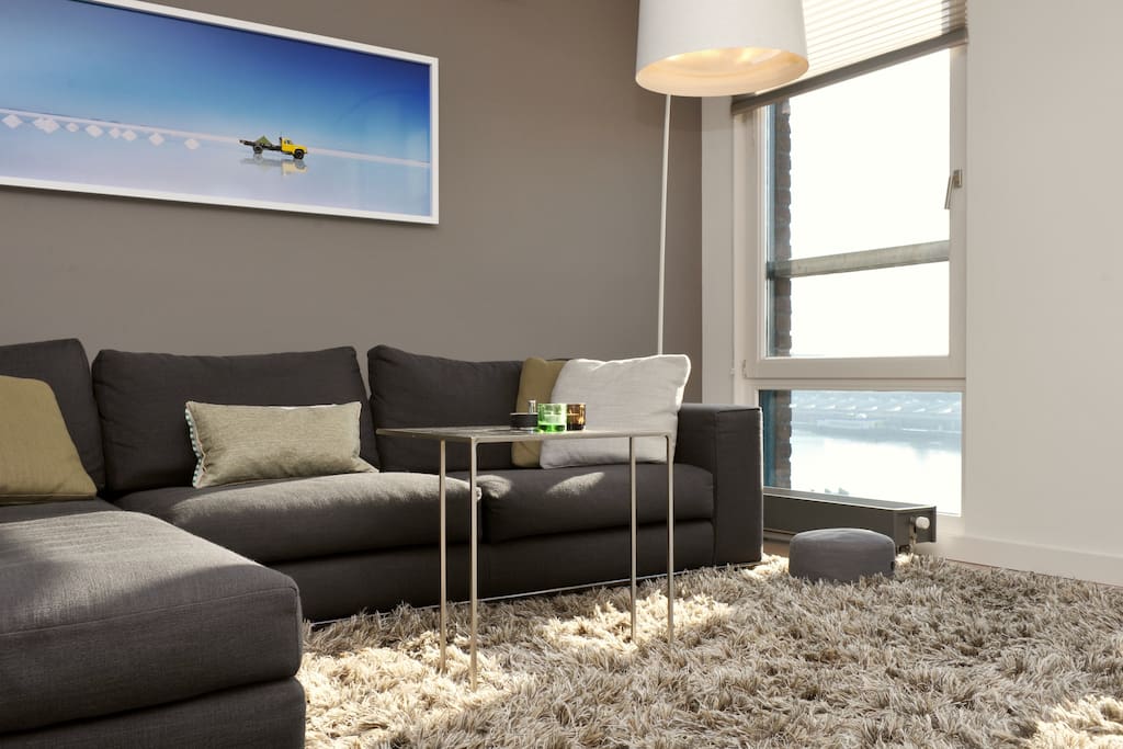 Comfortable couch with nice view