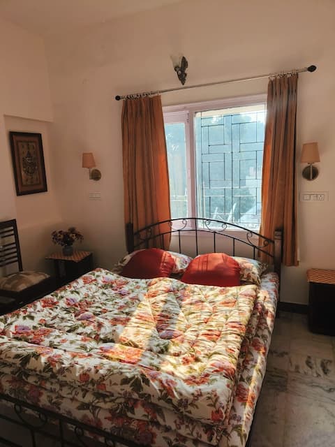 Centrally located private park facing room to relx