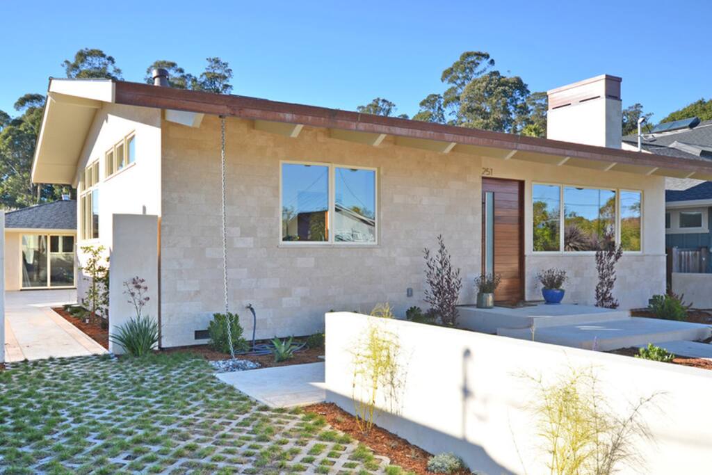 Front of the house with access to back through lockable gate! Very safe neighborhood.