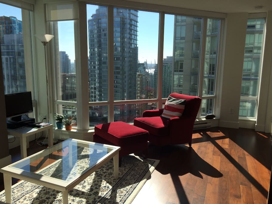 Waking up to this stunning view of downtown Vancouver