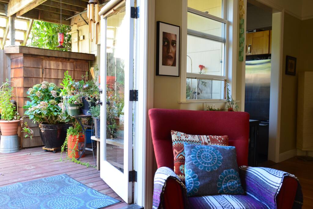 Container garden on back deck; fun sights and smells!