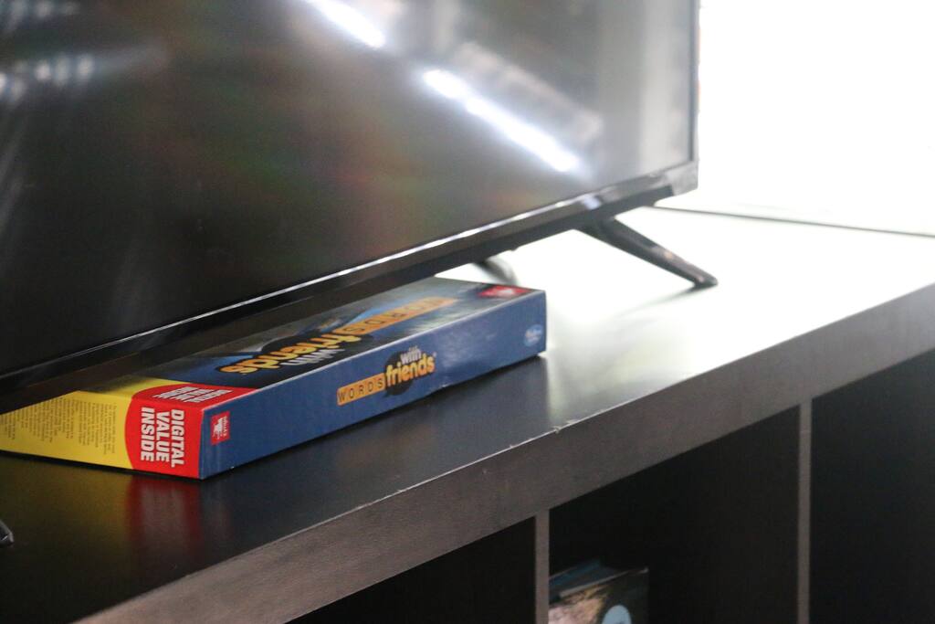 TV with Firestick. Netflix, Hulu, Google assist. Games