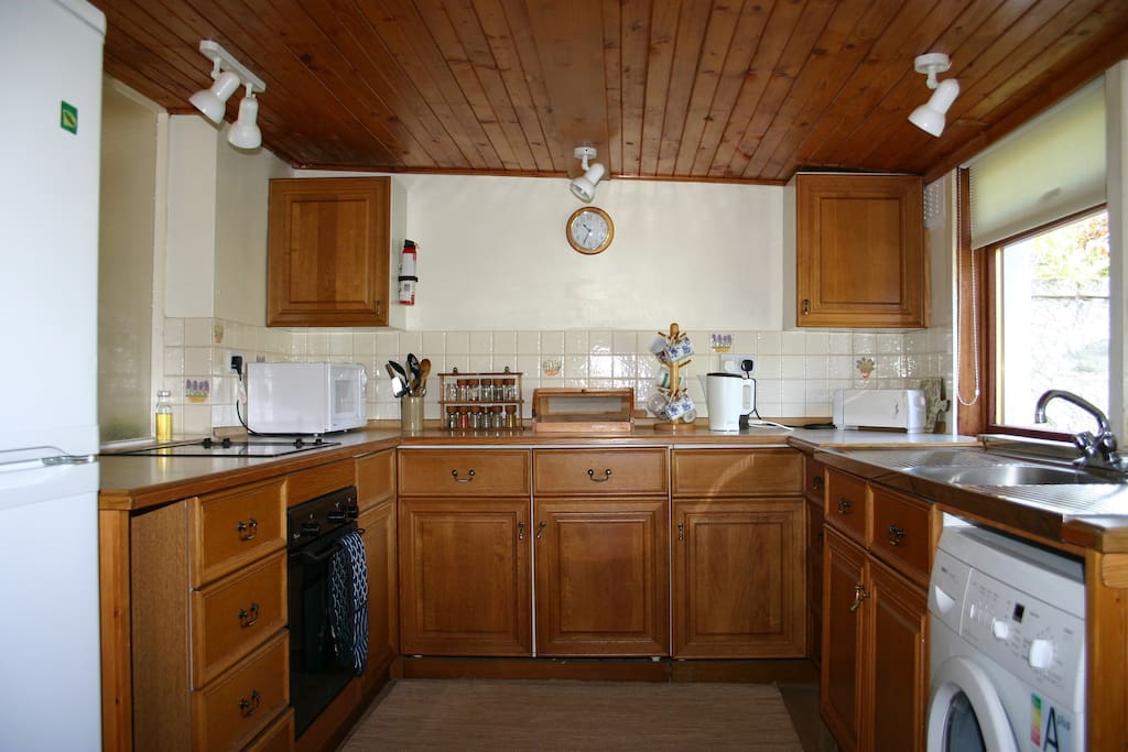 kitchen in woodcraft cottage.