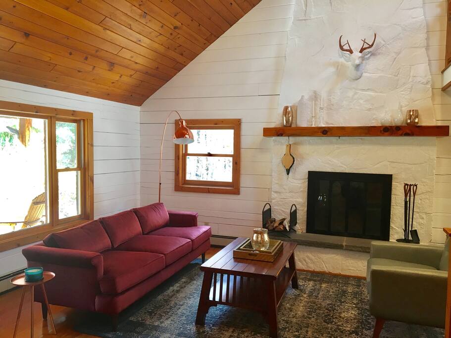 Cozy up by the fireplace