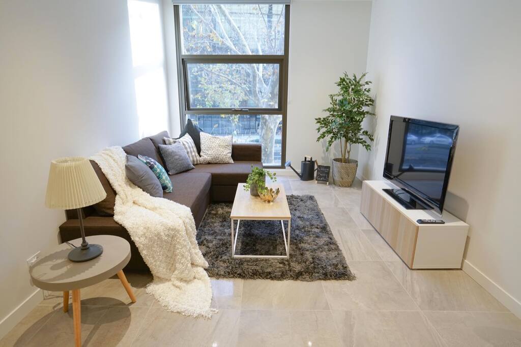 Living room with sofa bed