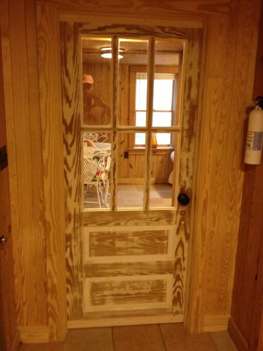 the door for the guest suite is to the left