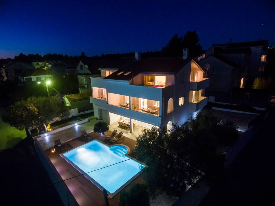 Aerial view of the villa