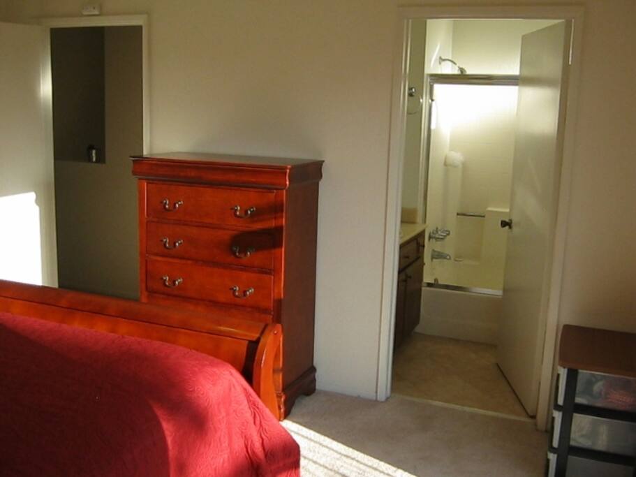Your bedroom view from queen sized bed