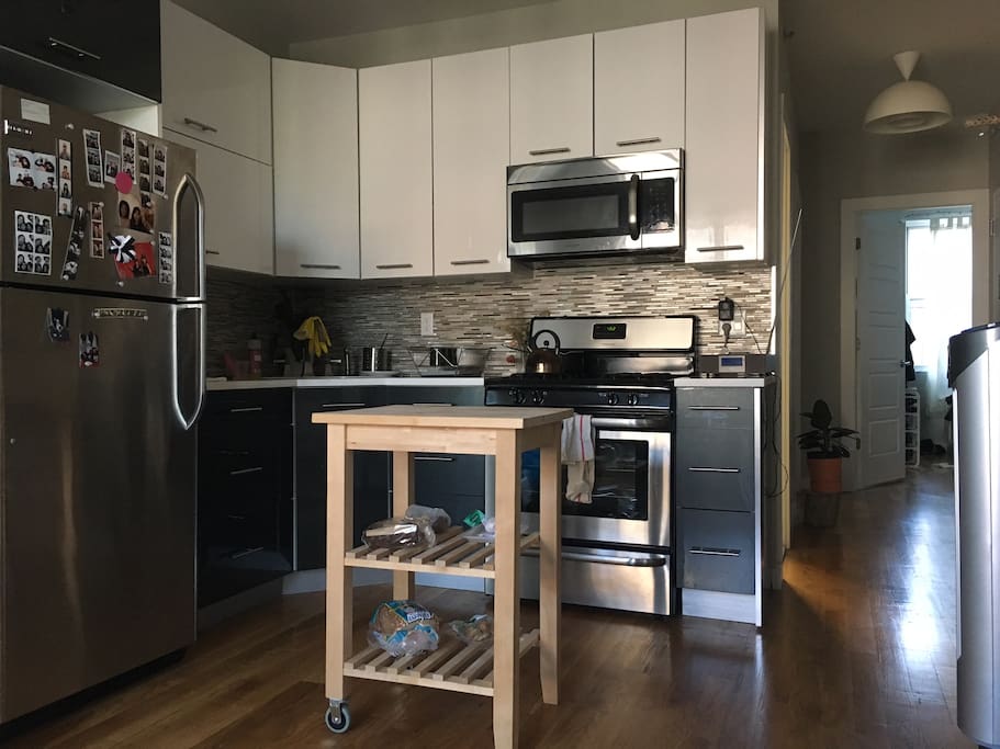 kitchen, connected to the living room.