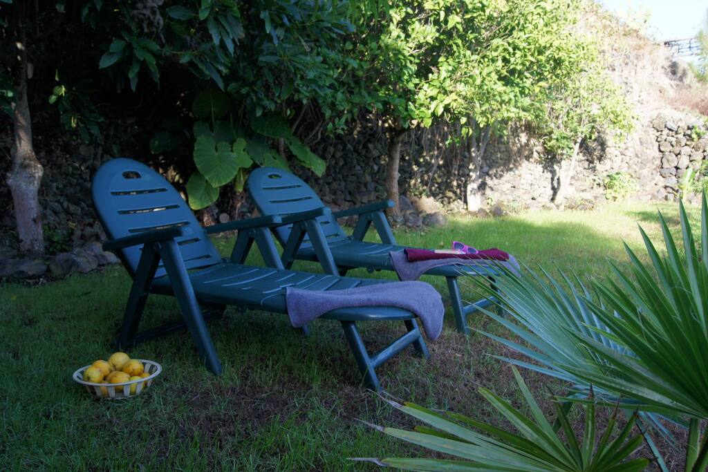 Garten mit Möbeln