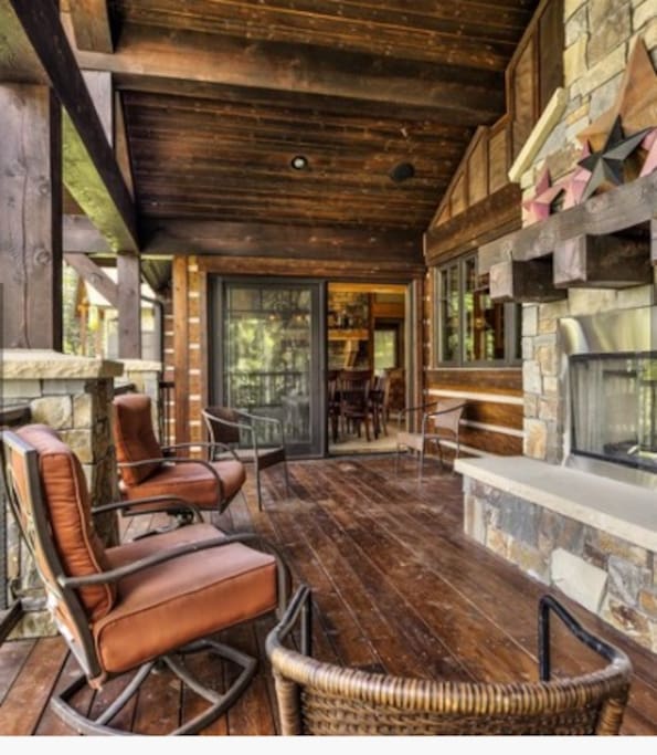 Outside Deck with Wood Burning Fireplace and Propane Barbecue Grill with Amazing Views.