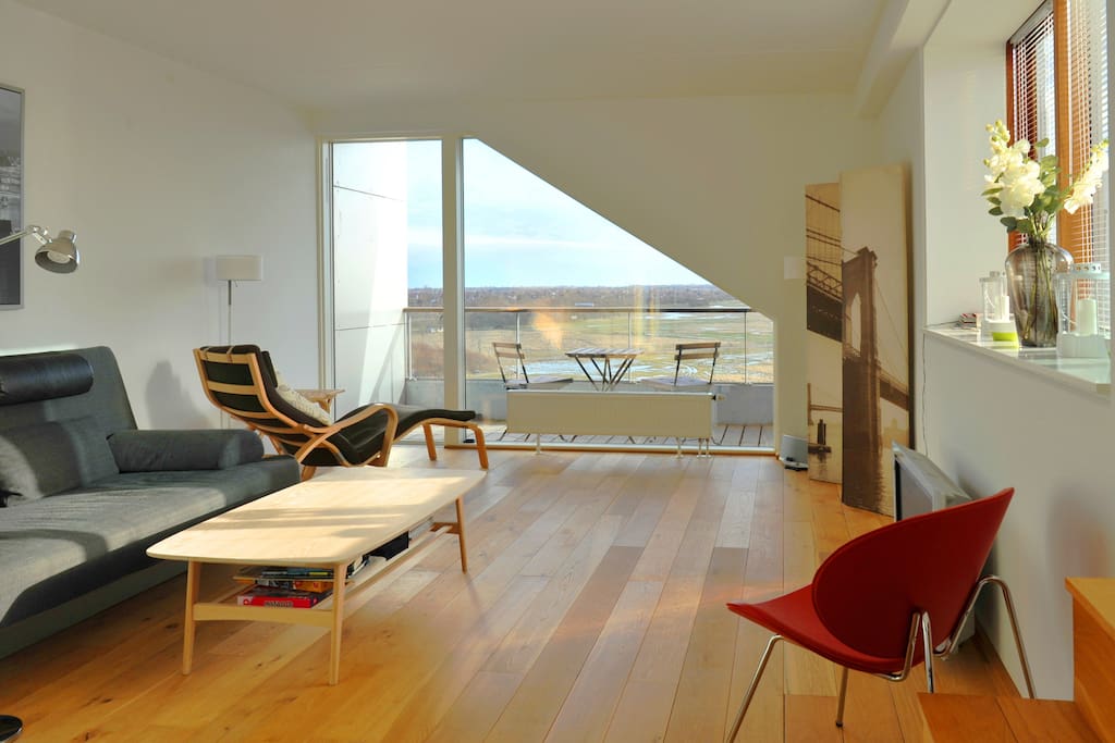 Sitting room with view to the Nature Reserve