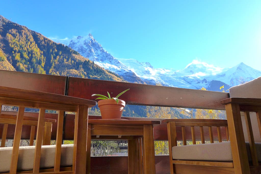 Mont Blanc Views in the morning sun balcony from bedrooms