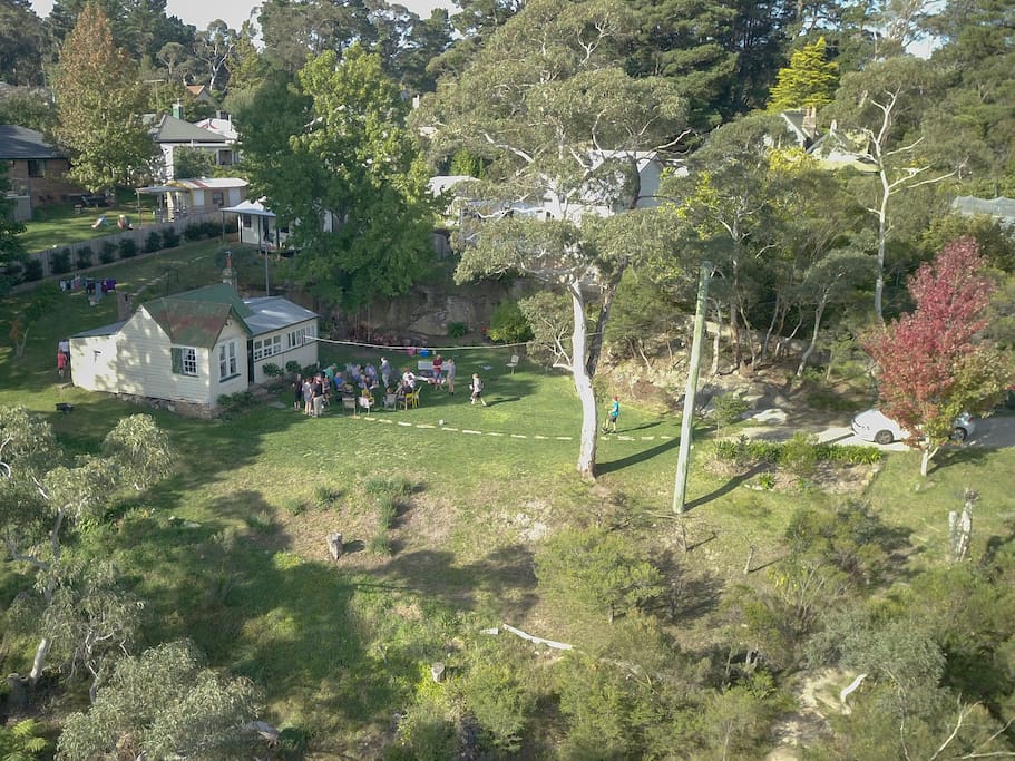 The house, back cabin and yard