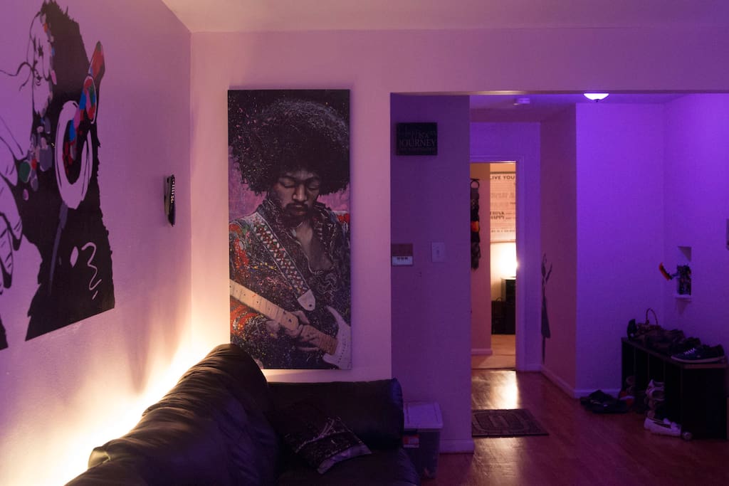 Welcome to my home! Equipped with mood lighting controllable from your phone.