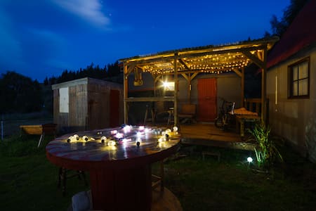 Rustic Tiny House ex school bus