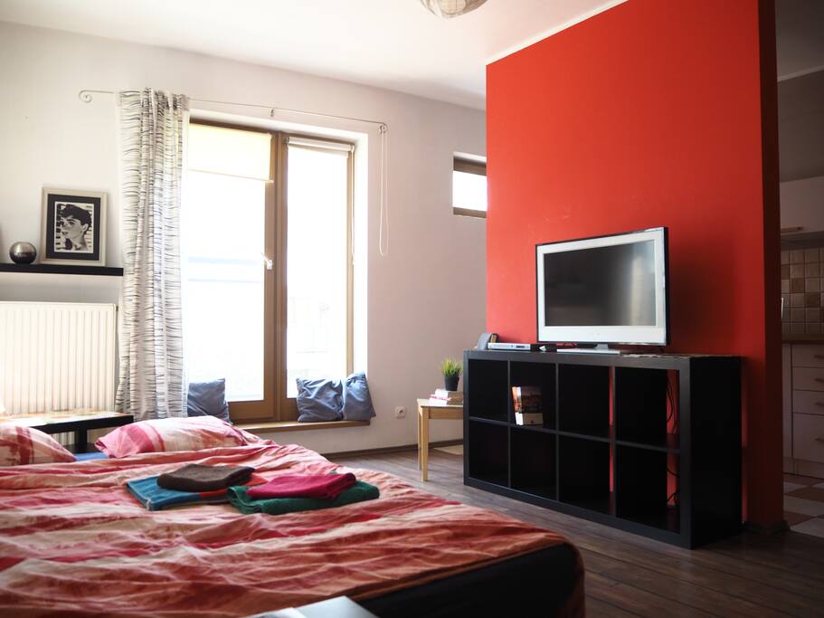 living room with TV and DVD player / salon z TV i odtwarzaczem DVD