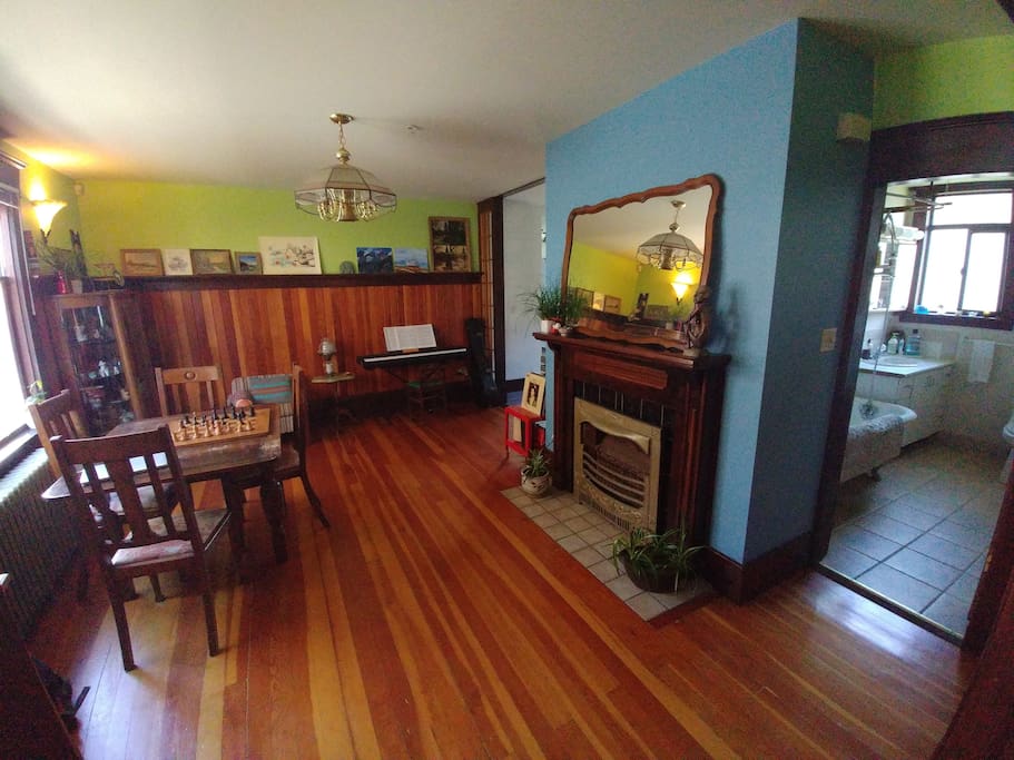 I'm in love with the living room in this heritage home.