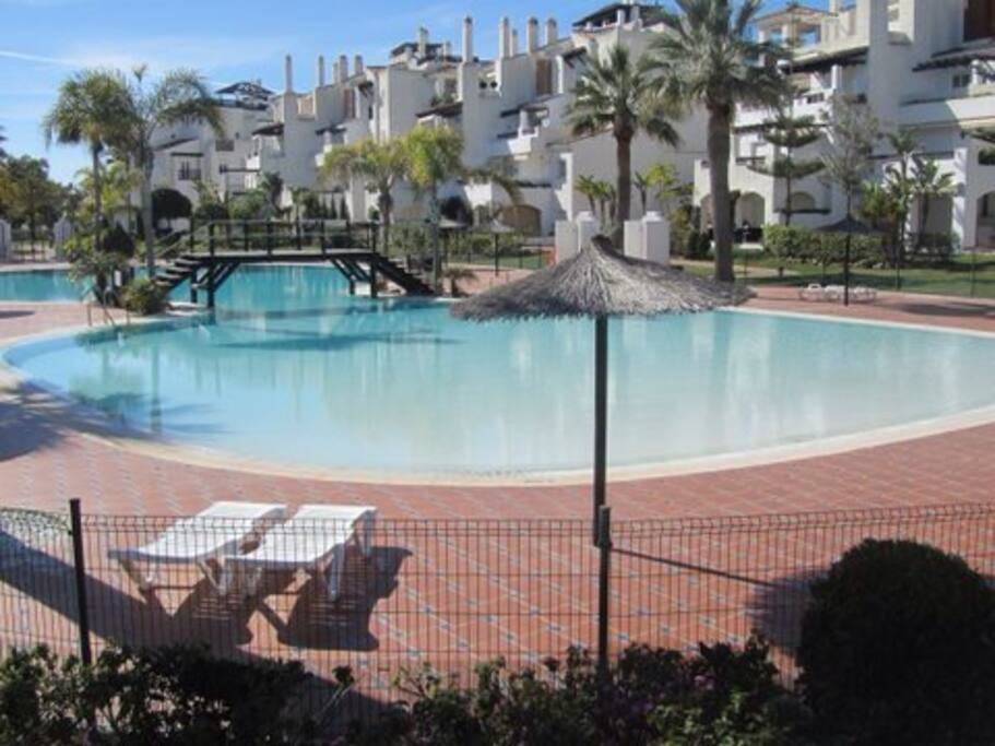 Communal pool with graded entry