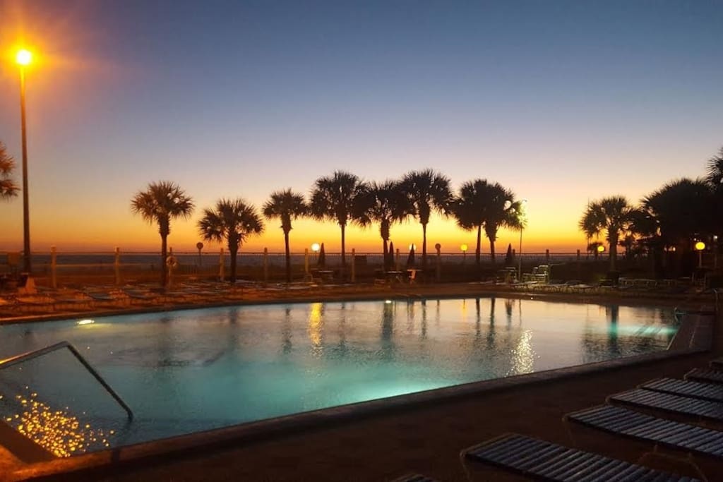 poolside sunset
