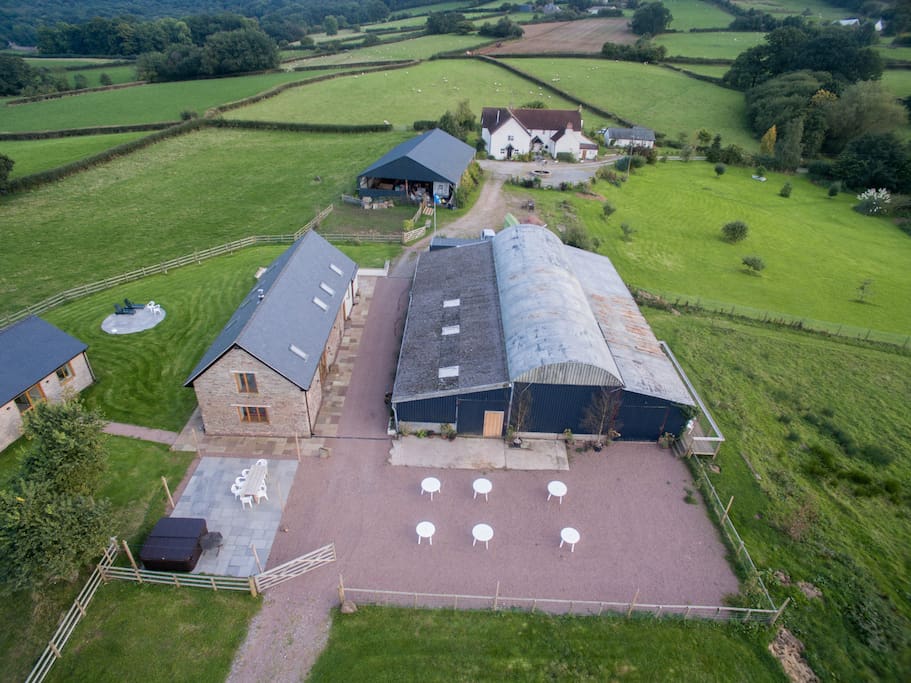 Seen in the background, It is all part of the Maesbrook complex and normally only available as additional bed space for 4-6, or as a bridal suite for weddings.