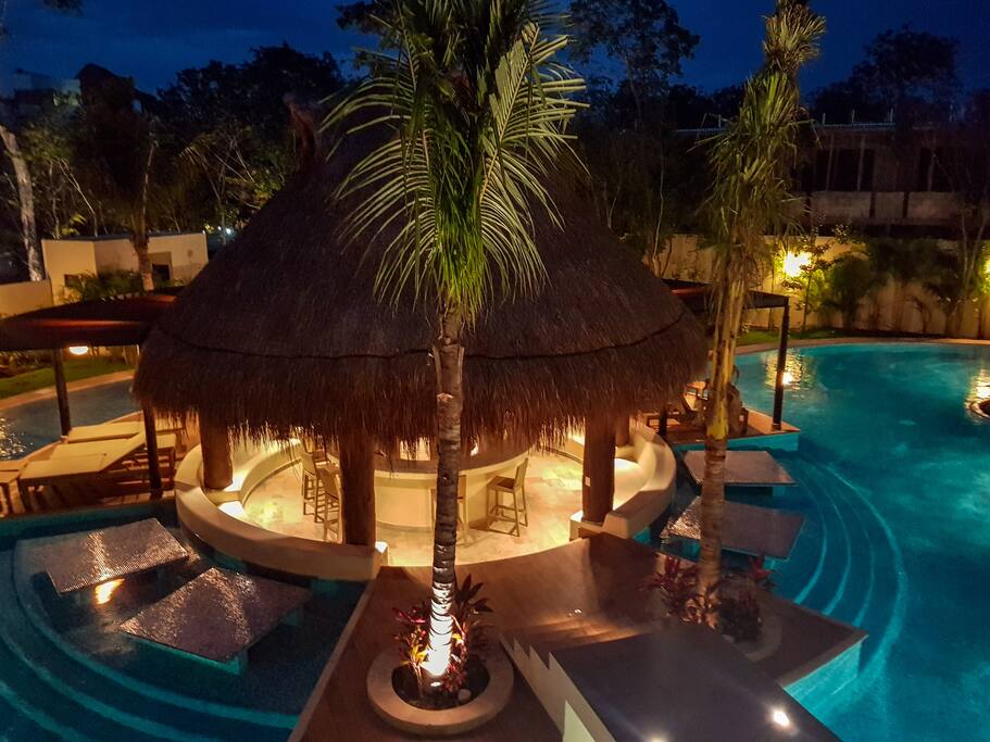 Pool View in the evening