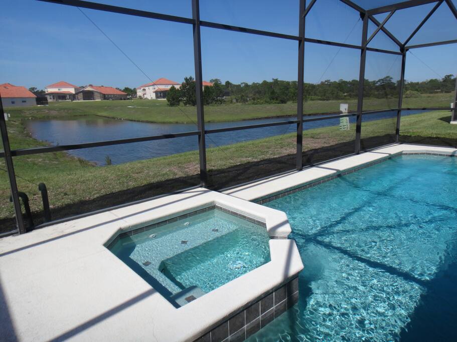 Pool and Spa Overlooking Conservation Pond