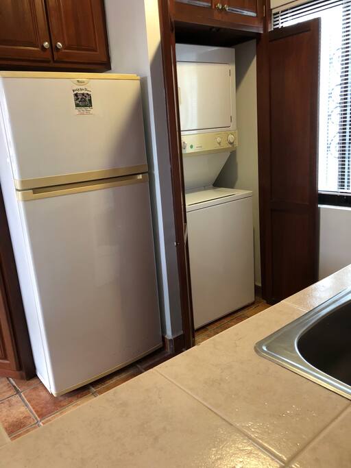 Fridge, washer and drier.